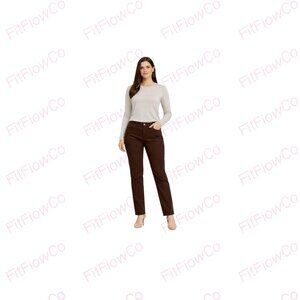Lee Lower on the Waist Brown Straight Leg Jeans 10 Petite Dark Chocolate Stretch